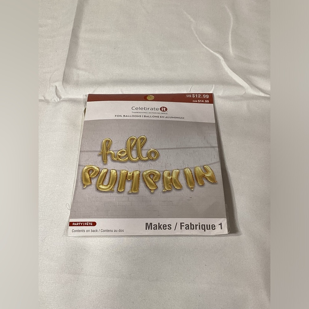 Celebrate It Hello Pumpkin Gold Foil Balloons